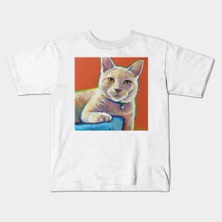 Hutchy the Orange Tabby Cat by Robert Phelps Kids T-Shirt